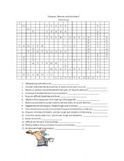 English Worksheet: Word Soup Illnesses, Diseases and Symptoms