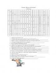 English worksheet: Word Soup Illnesses, Diseases and Symptoms