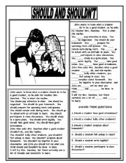 English Worksheet: SHOULD AND SHOULDNT