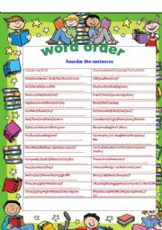 English Worksheet: reorder the sentences -very useful exercise 