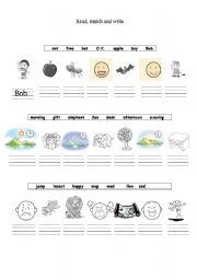 English worksheet: Match and trace the letters.