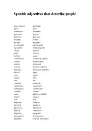 English worksheet: Adjectives for describing people