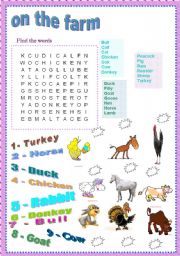 English Worksheet:  on the farm