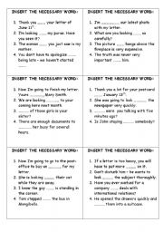 English worksheet: Insert a word
