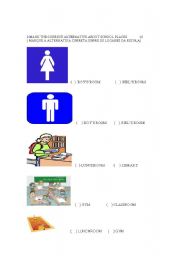English Worksheet: SCHOOL PLACES