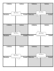 English Worksheet: Vocabulary Word Boxes