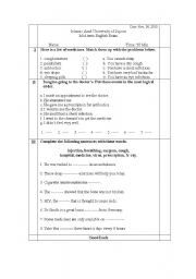 English worksheet: english exam