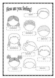 English Worksheet: How are you feeling?