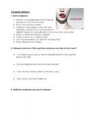 English Worksheet: True Blood - Episode 1 worksheet