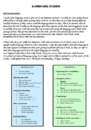 English Worksheet: Language cards