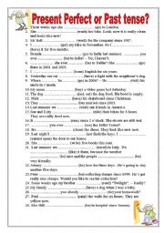 English Worksheet: Present Perfect Tense or Past Tense