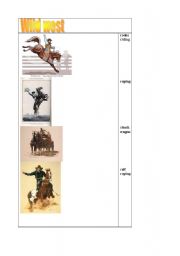 English worksheet: wild west