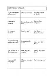 English Worksheet: reported speech 