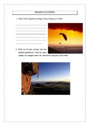 English Worksheet: SPEAKING ACTIVITIES: 