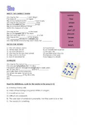 English Worksheet: Song 