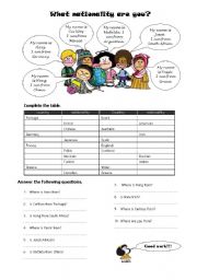 English Worksheet: Nationalities