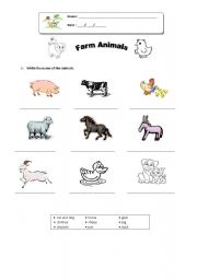 English worksheet: Farm Animals