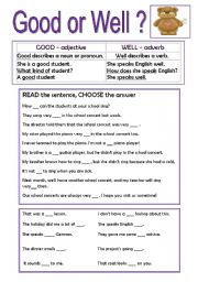 English Worksheet: GOOD OR WELL?