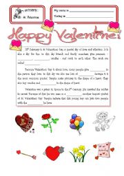 English Worksheet: St. Valentine