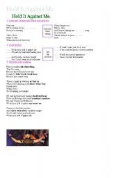 English Worksheet: Song Hold It Against Me By Britney Spears