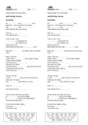 English Worksheet: Just the Way You Are by Bruno Mars