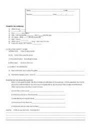 English Worksheet: test 1