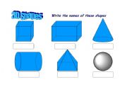 English worksheet: 3D Shapes