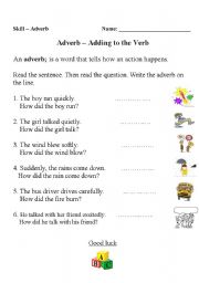 English Worksheet: a dverb 
