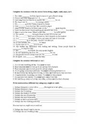 English worksheet: POSSIBILITY VERBS