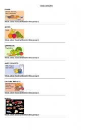 English worksheet: Food Groups