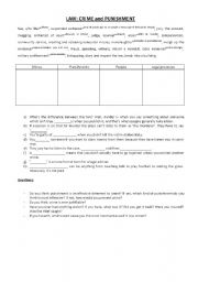 English worksheet: Talking about law and city and country