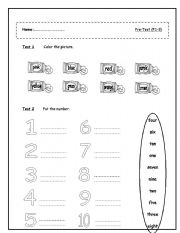 English worksheet: beginner test