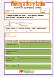English Worksheet: Writing a Story Letter