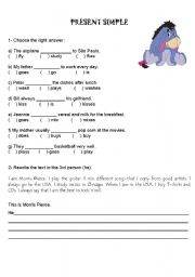 English worksheet: Simple present exercises