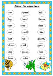 English Worksheet: Circle the adjectives