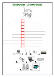 English Worksheet: Computers - pictorial crossword