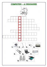 English worksheet: Computers - pictorial crossword