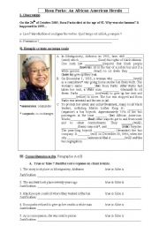 English Worksheet: Rosa Parks-segregation 