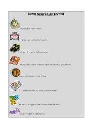 English Worksheet: a famous persons daily routine