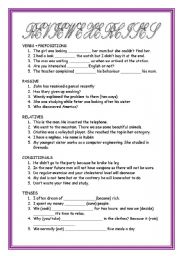 English Worksheet: REVIEW EXERCISES THIRD PART