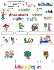 English Worksheet: School Subjects