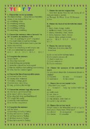 English Worksheet: TEST