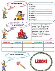 English Worksheet: School Subjects 2