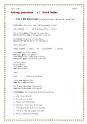 English worksheet: Asking Questions / Word Order