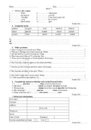 English Worksheet: Making questions, present perfect, for/since