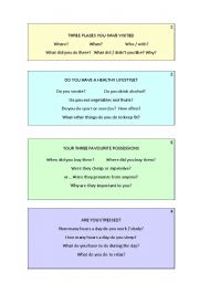 English Worksheet: SPEAKING PRACTICE for A1-A2 students