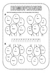 Homophones (two pages)