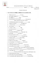 English Worksheet: Prepositions of Time