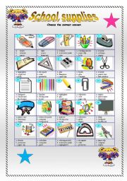 English Worksheet: School supplies