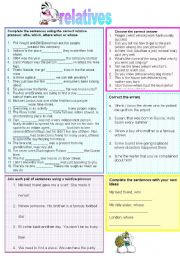 English Worksheet: RELATIVES